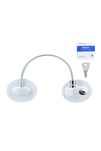 Choice Oval White 1 Pc Child Safety Lock Cabinet Fridge Door Lock Stainless Steel Cable Protection Kids Bab