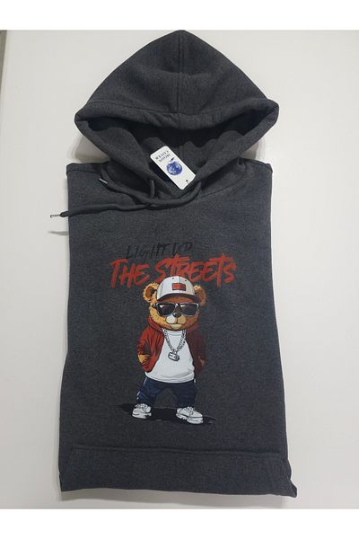 M MOONCOVER Φούτερ Unisex με κουκούλα Teddy printed - 3 νήματα