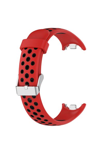 Choice red-black Silicone Watch Strap For Xiaomi Band 9 8 Two-Color Breathable Smart Watchband Replacement