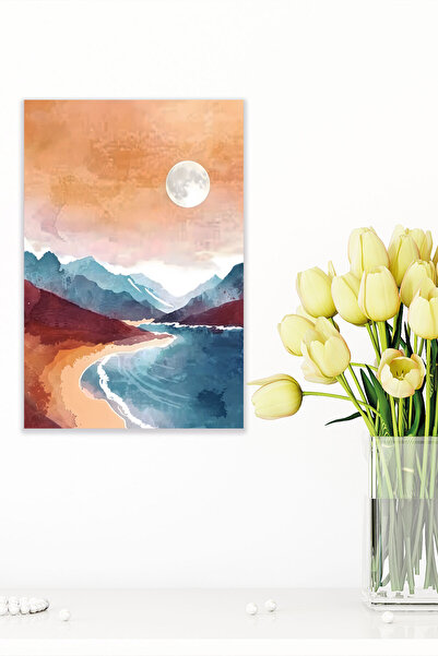 qoeuyl boutique Ελαιοχρωματισμός με ρετρό θέμα τοπίου Νο: 13 18x27 MDF Ξύλινη...