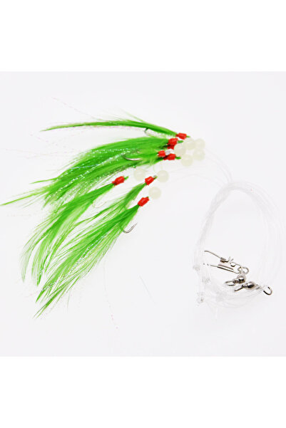 Choice 1 كيس أخضر فاتح من JYJ 8 أذرع Sabiki Rigs طُعم صيد أسماك مالح صناعي طُ...