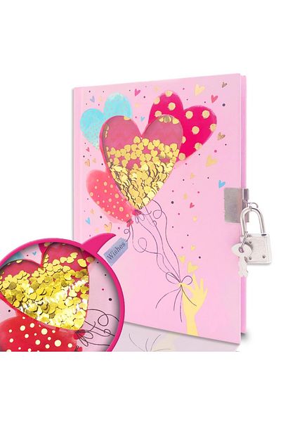 Choice B6 Pink Diary with Lock and Keys, 160 Pages Journal Secret Cute Notebook for Little Kids