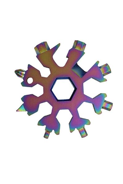 Choice Colorful 18-in-1 Stainless Steel Snowflakes Multi-tool Herramienta 18 En 1 Multifunctional Tool Copo