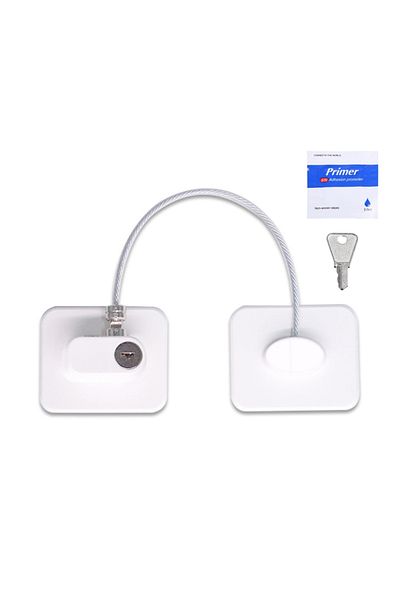 Choice Square White 1 Pc Child Safety Lock Cabinet Fridge Door Lock Stainless Steel Cable Protection Kids B