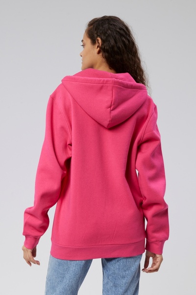 Genel Markalar Mooncover Kapşonlu Kanguru Cepli Fermuarlı Sweatshirt – Fuşya