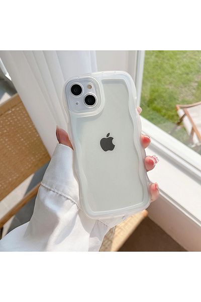 BSN iPhone 11 Clear For iPhone 15 14 13 12 11 Pro Max Mini XS SE 7 8 Plus Case Cute Transparent Curly Wa
