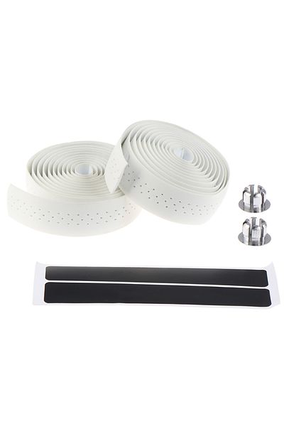 Choice White Bicycle Handlebar Tape Road Bike PU Leather Perforated Belt Breathable Soft
