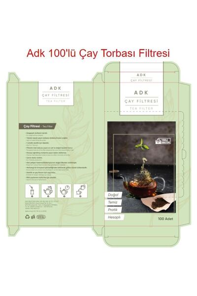 ADK 100 lü 3 Paket 300 Adet Çay Filtresi Torbası Demlik Filtre cin354-3x