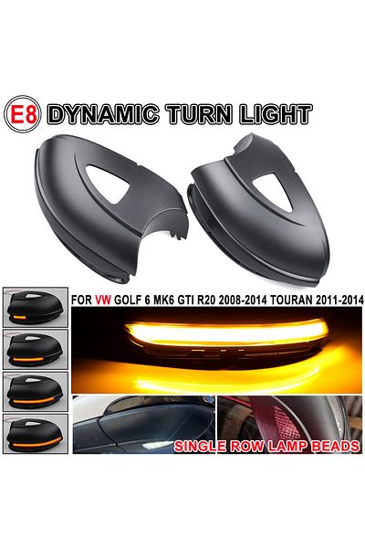 Choice مع ثقوب قطعتين لسيارة فولكس فاجن فولكس فاجن جولف 6 MK6 GTI R32 08-14 قطعتين مصباح إشارة الانعطاف الديناميكي للسيارة