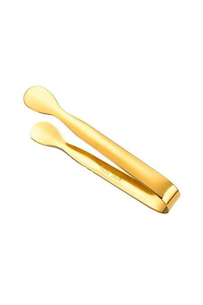 Weather Forecast 11 Cm. Mini Gold 304 Steel Ice and Sugar Tongs - Cin624Sr