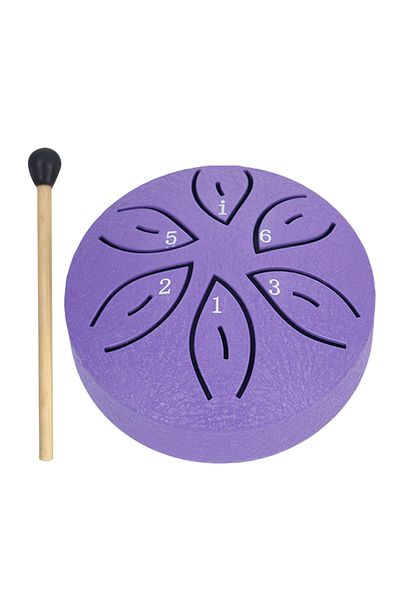 MOJOYCE J 3 Inches 6 Notes Steel Tongue Drum Rain Drum for Outside Mini Handpan Drum Ethereal Drum Yoga Med.