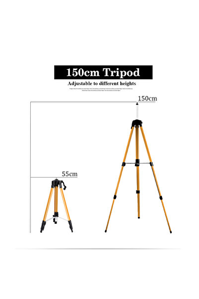 Choice حامل ثلاثي القوائم بطول 1.5 متر وحامل ثلاثي القوائم لمستوى الليزر بطول 1.2/1.5 متر مع حامل معدني قابل للتعديل الارتفاع مع محول 5/8 بوصة مضاد للتآكل