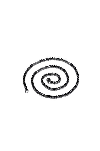 Chavin 75 cm Black Men's Steel Chain - 2 mm Df17