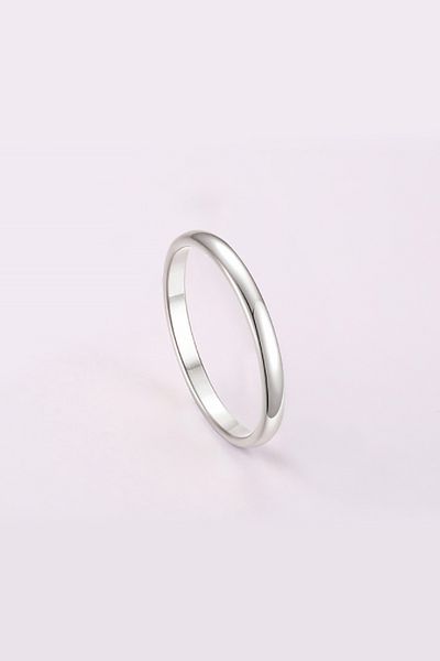 Chavin Unisex Gray 2 mm Promise Engagement Steel Ring Eh23by