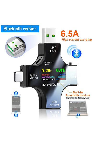 Choice With Bluetooth Usb Tester Type-c Pd Digital Capacity Meter 8a Voltage Current Monitor Power Bank Ch