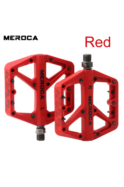 Choice دواسات دراجة MEROCA من النايلون باللون الأحمر، زوج واحد، محامل مانعة ل...