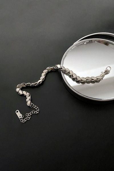 Chavin Ev06By Model Grey Steel Aleppo Chain Bracelet