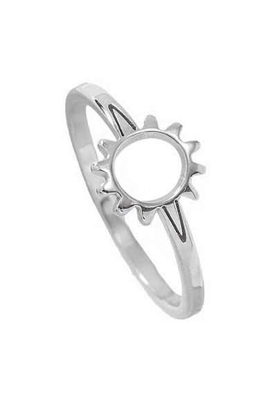 Chavin Silver Steel Sun Model Ring - EV35BY