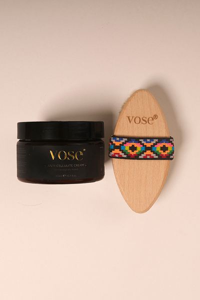 Vose Anti-Cellulite Body Scrub + Horsehair Cellulite Brush (Tulip)