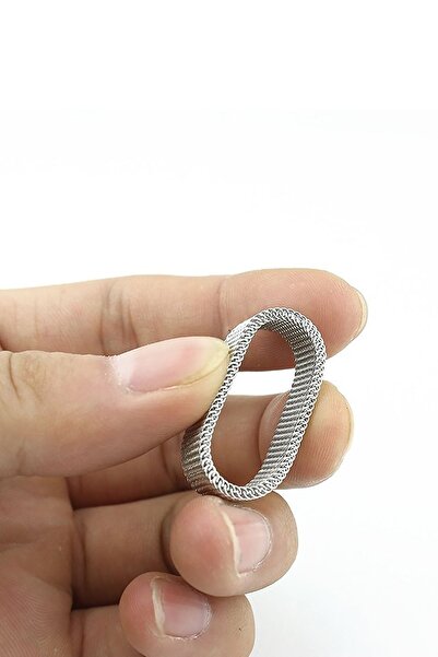 Chavin Men's Stretchy Gray Steel Mesh Ring N48
