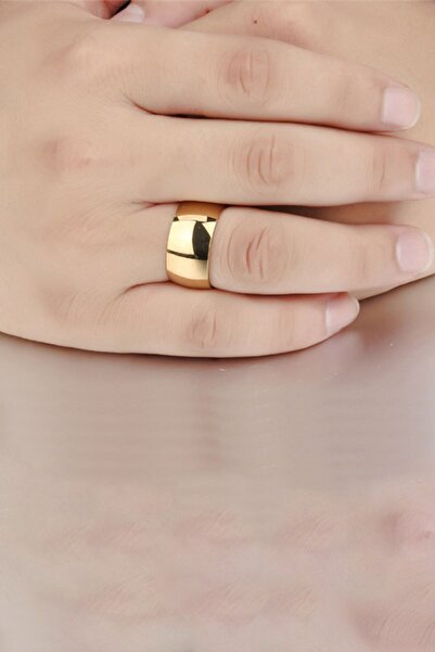 Chavin Promise Engagement Women Men Yellow Glossy Wide Steel Ring Dd64