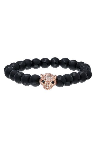 Chavin Patterned Onyx Stoned Tiger Men's Bracelet Ea14