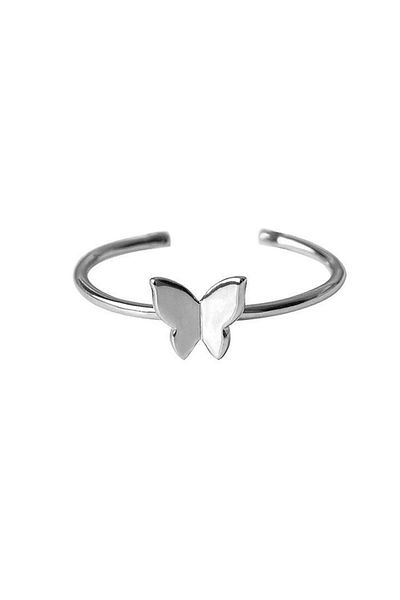 Chavin Eu31 Model - 2 Mm. Alloy Butterfly Ring, Adjustable Gray