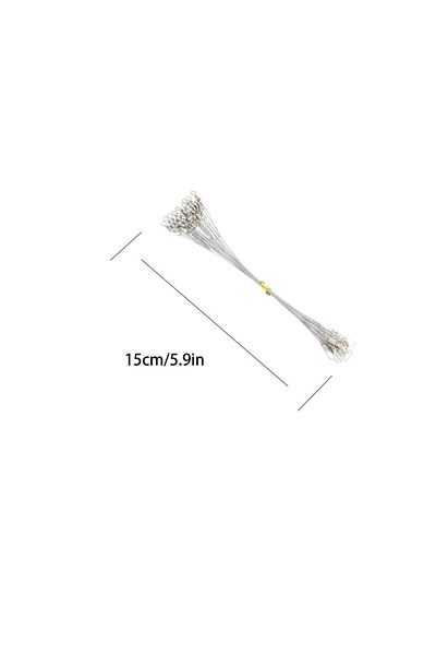 Choice Sliver 15cm 20PCS Sliver Anti Bite Steel Fishing Line Steel Wire Leader With Swivel Fishing Accessor