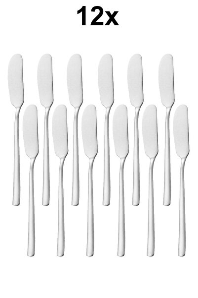 Chavin 304 L Çelik Silver Renk 12 Adet Tereyağ Reçel Kahvaltı Bıçağı cin750by-12