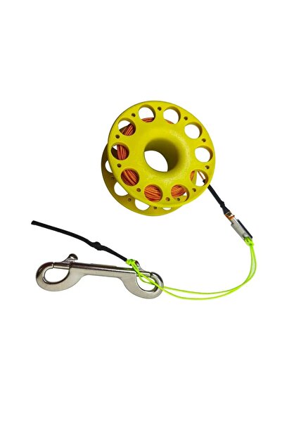 Choice3 بكرة غوص سكوبا صفراء بطول 30 متر من Orange Line مع خطاف مزدوج الطرف م...
