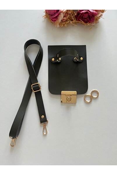 zg hobi aksesuar حزام من الجلد الصناعي للحقائب المحبوكة، طقم غطاء باللون الكاكي