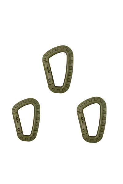 Choice 3 قطع من مشبك كارابينر تكتيكي أخضر اللون من البلاستيك لتسلق الجبال وال...
