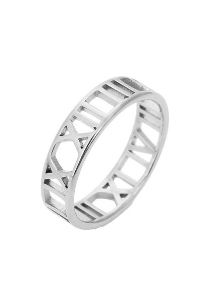 Chavin 6 Mm. Gray Steel Roman Ring - Eu32By