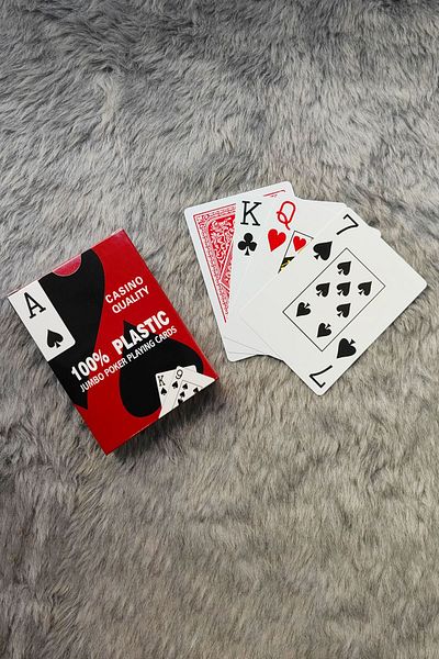 Weather Forecast ورق لعب بلاستيك بي في سي أحمر مقاوم للماء جامبو بلاك جاك Cin443kr
