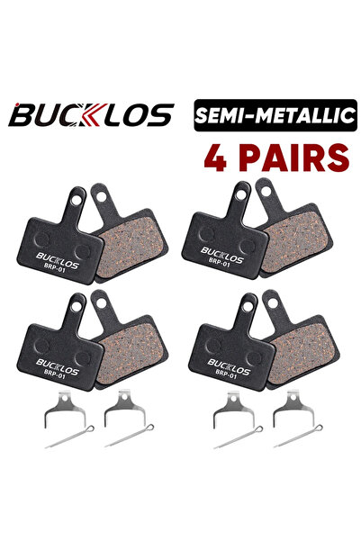 BUCKLOS وسادات فرامل شبه معدنية، 4 أزواج، وسادات فرامل قرصية هيدروليكية للدرا...