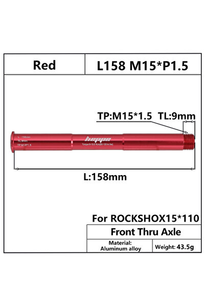 Choice شوكة أمامية للدراجة مقاس 15x110 باللون الأحمر من HEPPE، عمود برميل شوك...