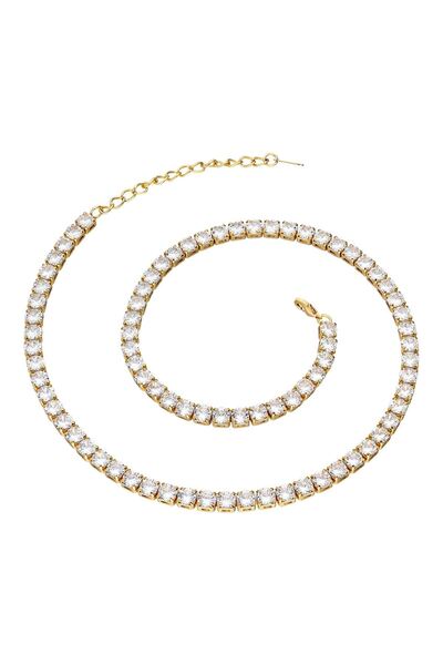 Chavin Gold kap. 5mm. Su Yolu Taşlı Kadın Kolye Zincir ek18sr-5