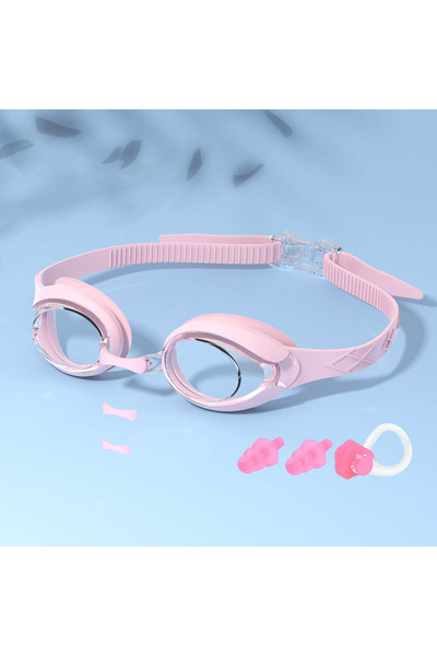 Choice نظارات سباحة وردية للأطفال مضادة للماء ومضادة للضباب والتسرب للبنات والأولاد والشباب سريعة التعديل