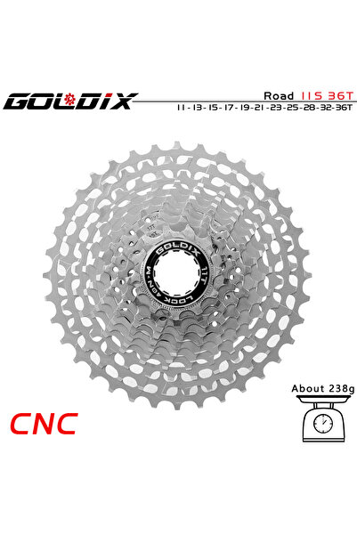 Choice كاسيت دراجة طريق خفيفة الوزن للغاية من GOLDIX 11-36T فضية اللون بتحكم ...