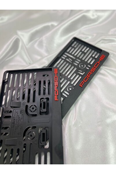 KALENDER OTO AKSESUAR PORSCHE PLAKALIK 1 ADET UZUN 1 ADET KARE KIRMIZI YAZILI PORSCHE PLAKALIK A++ KALİTE