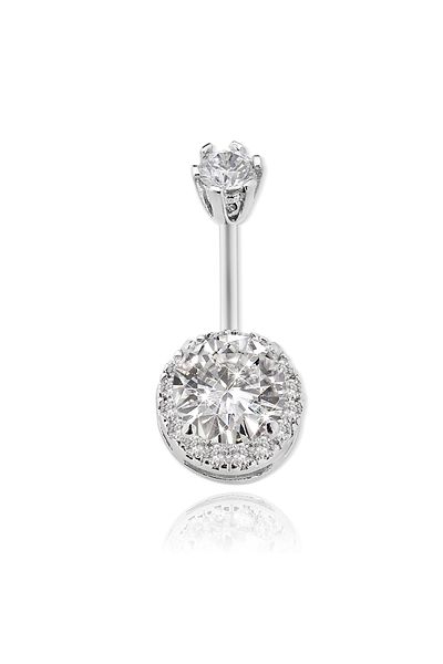 Chavin Large Size Double Stone Navel Piercing - Complete Stone Detailed, Da61