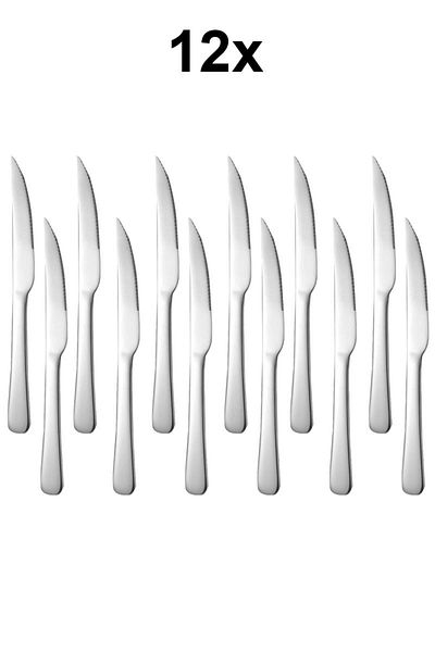 Chavin 1010 Steel Silver 22 cm - 12 Pieces Colorful Tableware Steak Meat Cutting Knife Cin744By-12