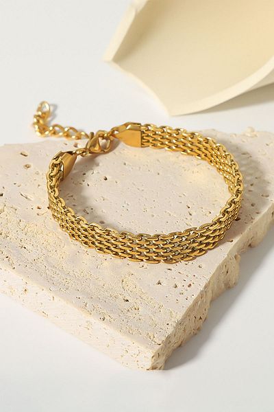 Chavin Gold 8 mm Steel Chain Bracelet - et83sr