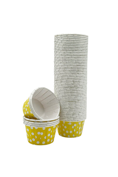 MODGER Yellow Polka Dot Muffin Cake Capsule 50Pcs - V