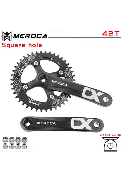 GOLDIX 170mm Black 42T MEROCA Bicycle Crank Chainwheel 104BCD MTB Bike Crankset Aluminum Alloy with Bottom