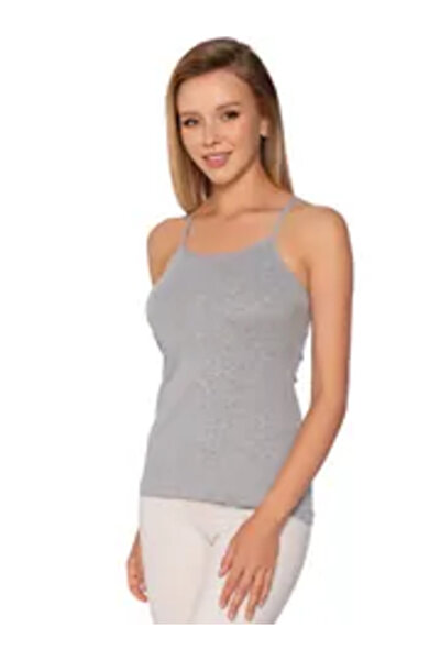 MODA YILDIZ Gray Women's Undershirt - Elite 6 Pieces with Rope Strap - My0001