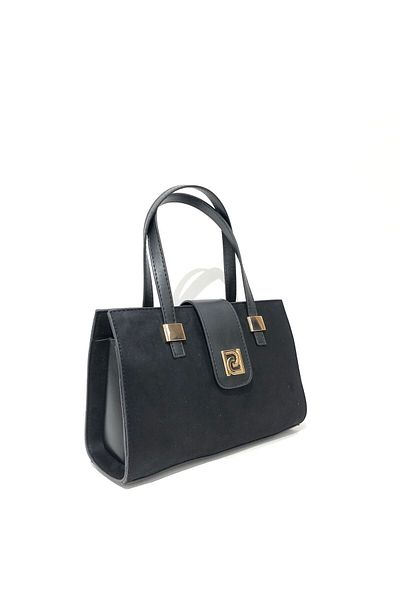 Piedra Culoarea neagră Material din piele intoarsa Curea lunga si Geanta de dama eleganta de sezon nou pentru utilizare manuala