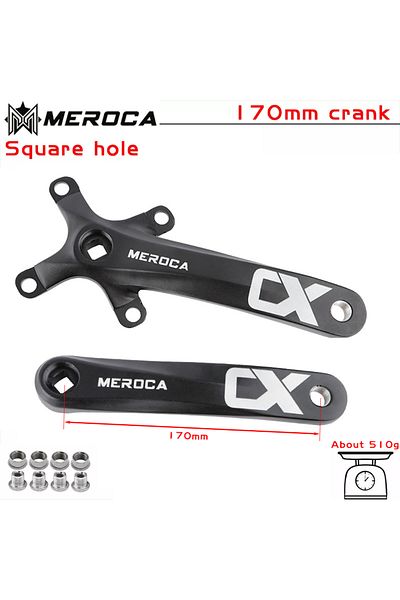 GOLDIX 170mm Black MEROCA Bicycle Crank Chainwheel 104BCD MTB Bike Crankset Aluminum Alloy with Bottom 170m