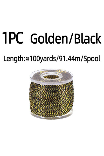 Choice قطعة واحدة من قضيب الصيد الذهبي الأسود بطول 100 ياردة/بكرة، خيط معدني،...