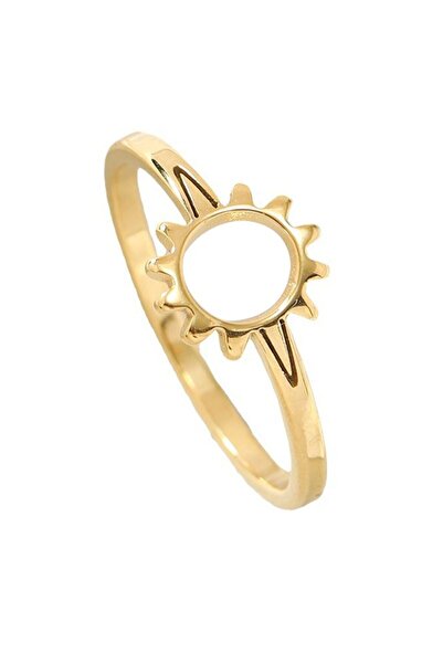 Chavin Steel Gold Sun Model Women's Ring Ev35Sr